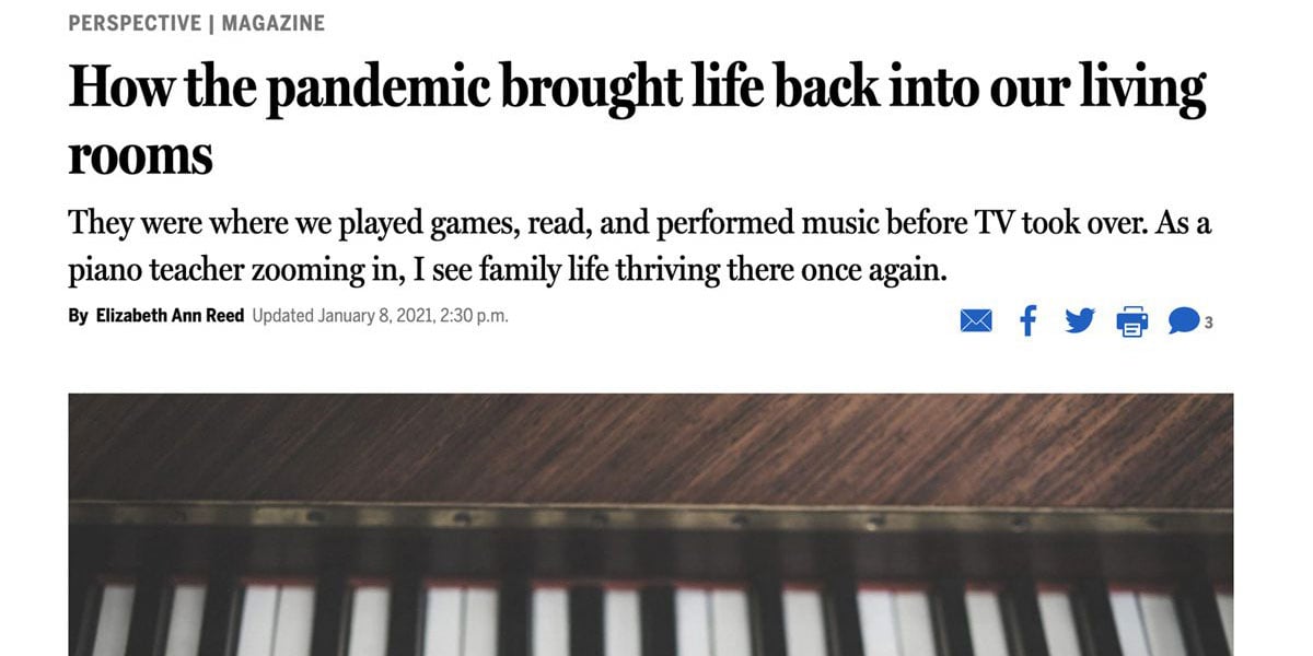 Piano Keys Below Article Reading How the Pandemic Brought Life Back Into Our Living Rooms