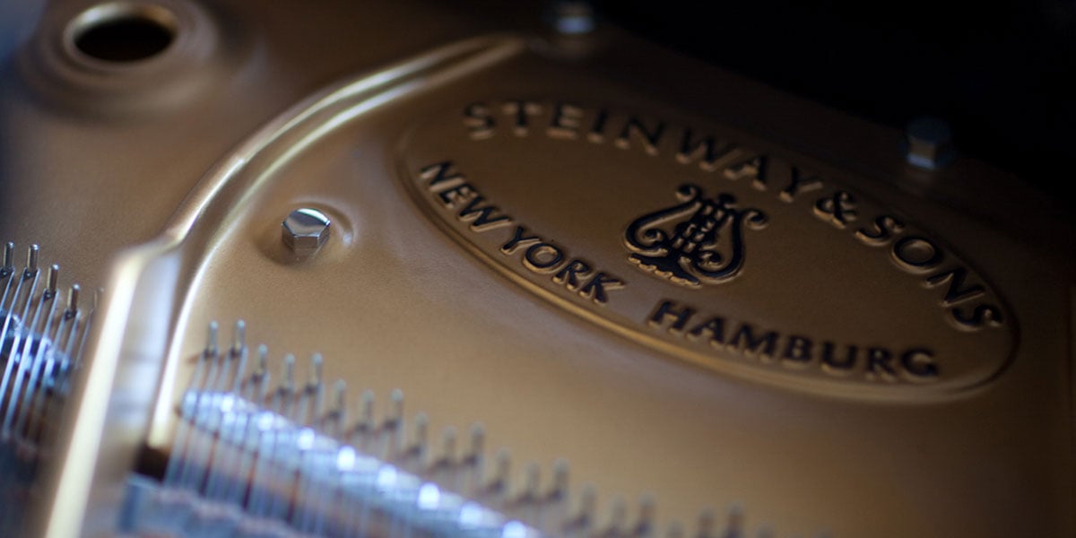 Steinway Inside Text Reading Steinway & Sons New York Hamburg